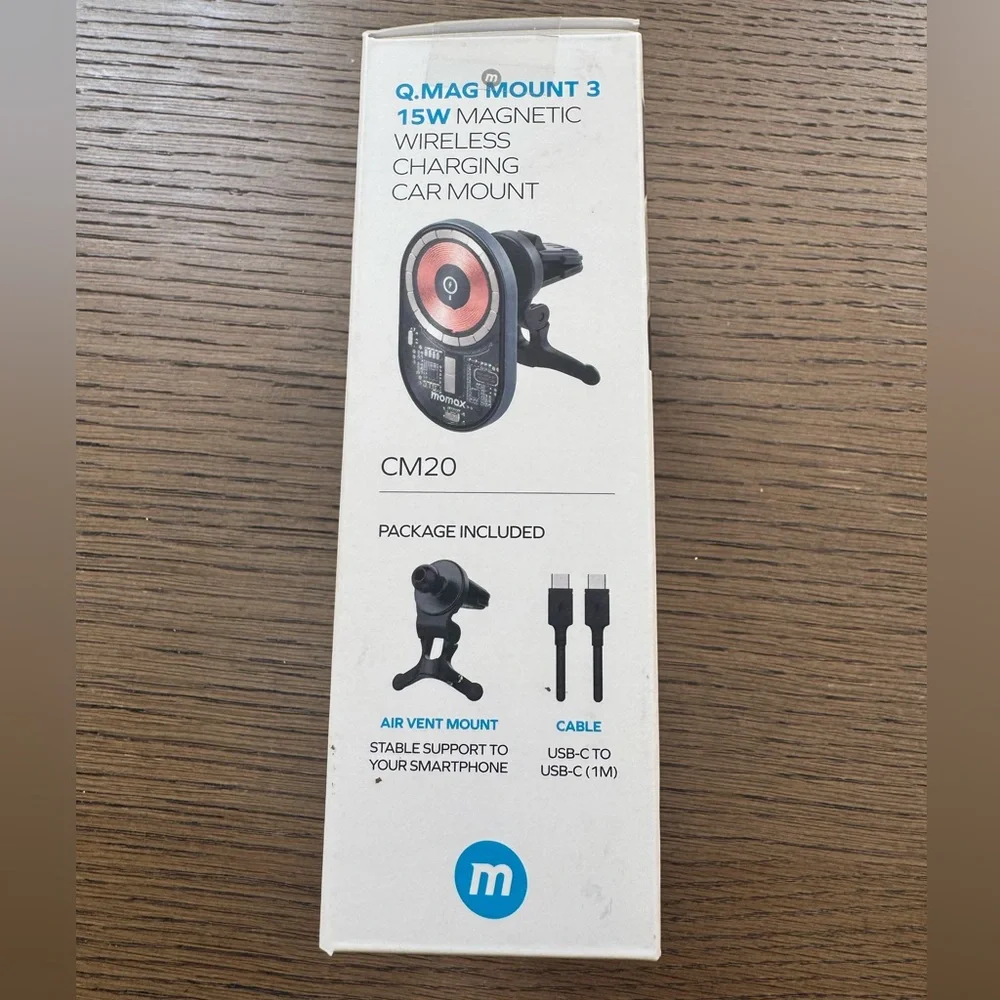 MOMAX Magnetic Wireless Charging Car Charger Mag-Safe Compatible Air Vent Mount